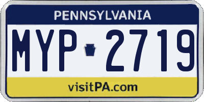 PA license plate MYP2719