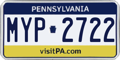 PA license plate MYP2722