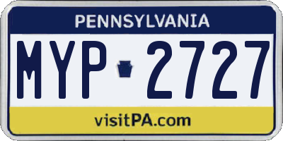 PA license plate MYP2727