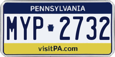 PA license plate MYP2732