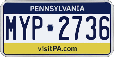 PA license plate MYP2736