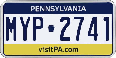 PA license plate MYP2741