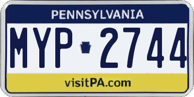 PA license plate MYP2744