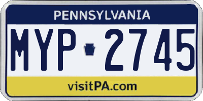 PA license plate MYP2745