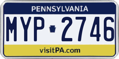 PA license plate MYP2746
