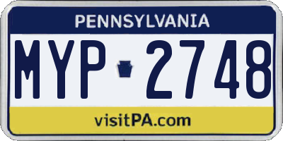 PA license plate MYP2748
