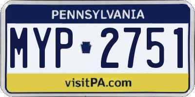 PA license plate MYP2751