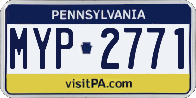 PA license plate MYP2771