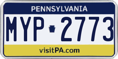 PA license plate MYP2773