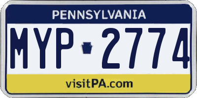 PA license plate MYP2774