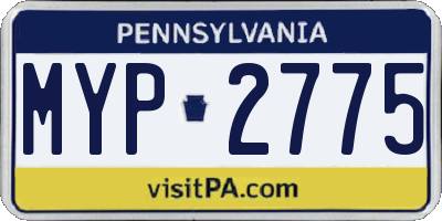 PA license plate MYP2775