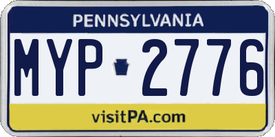 PA license plate MYP2776