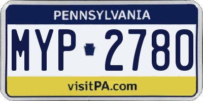 PA license plate MYP2780