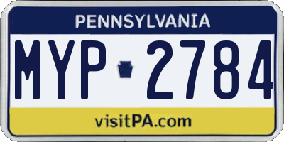 PA license plate MYP2784