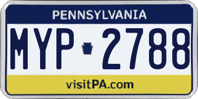 PA license plate MYP2788
