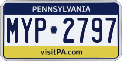 PA license plate MYP2797