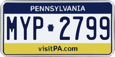 PA license plate MYP2799