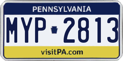 PA license plate MYP2813