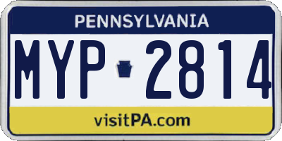 PA license plate MYP2814