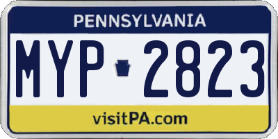 PA license plate MYP2823