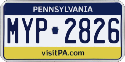 PA license plate MYP2826