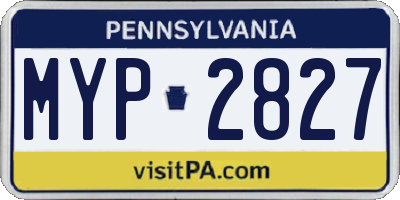 PA license plate MYP2827