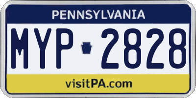 PA license plate MYP2828