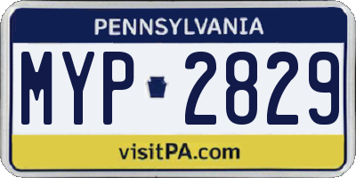 PA license plate MYP2829