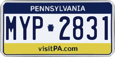PA license plate MYP2831