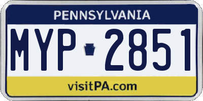 PA license plate MYP2851