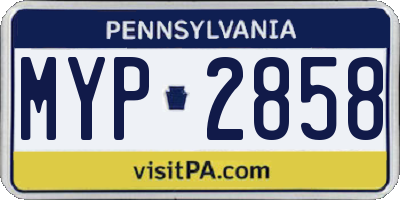 PA license plate MYP2858