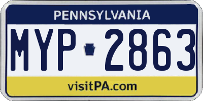 PA license plate MYP2863