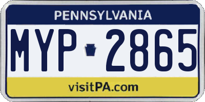 PA license plate MYP2865