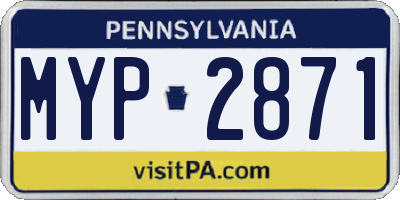 PA license plate MYP2871