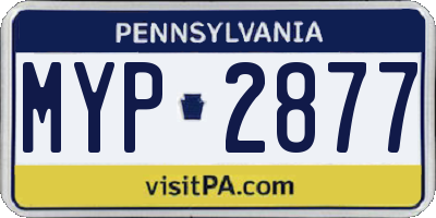 PA license plate MYP2877