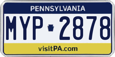 PA license plate MYP2878