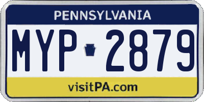 PA license plate MYP2879