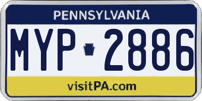 PA license plate MYP2886