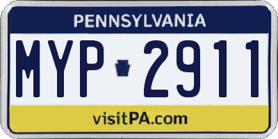 PA license plate MYP2911