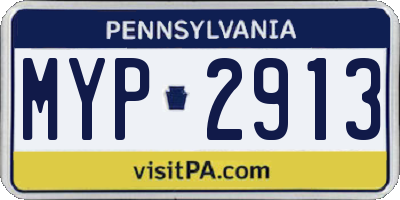 PA license plate MYP2913