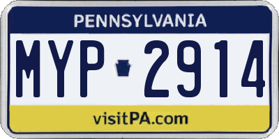 PA license plate MYP2914