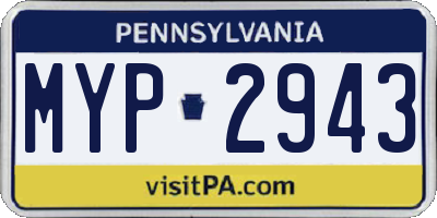 PA license plate MYP2943