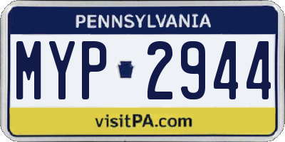PA license plate MYP2944