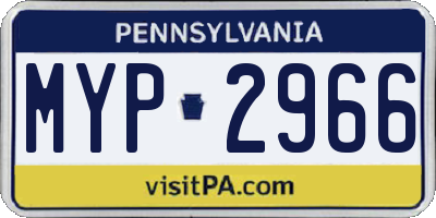 PA license plate MYP2966