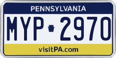 PA license plate MYP2970