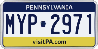 PA license plate MYP2971