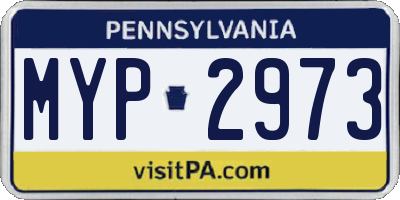PA license plate MYP2973