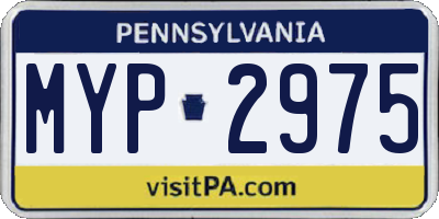 PA license plate MYP2975