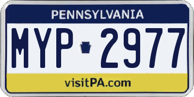 PA license plate MYP2977
