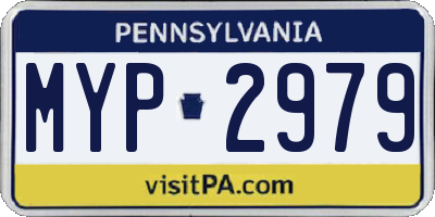 PA license plate MYP2979